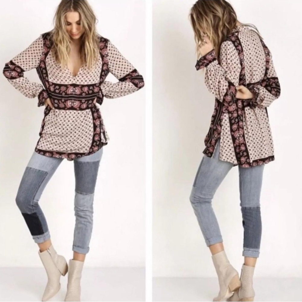 Free People Changing Times Border Print Tunic